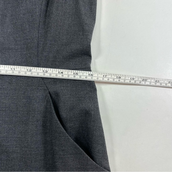 Theory Wool Blend Lined Dress Womens 10 Sleeveless A-line Pockets Gray - Picture 7 of 8